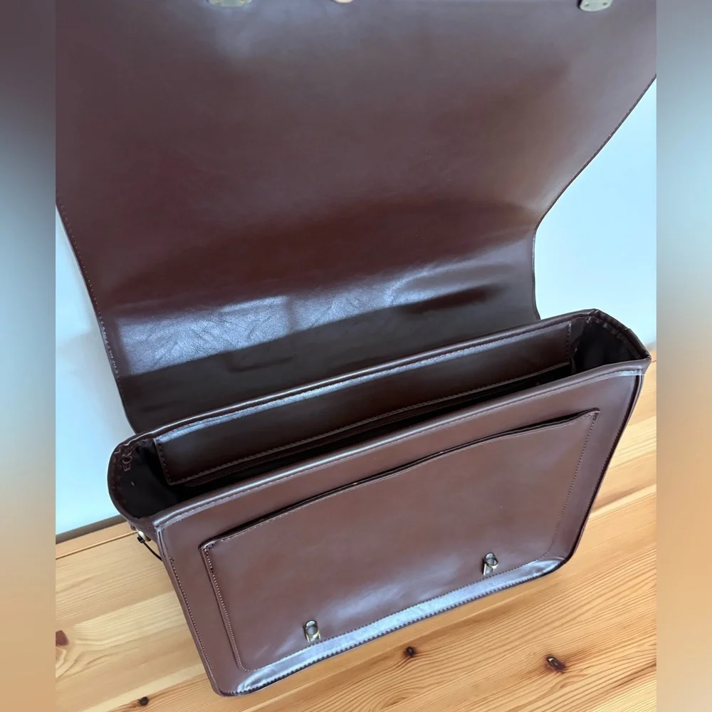 ECOSUSI Bow Briefcase - Brandy Brown - No bow or strap